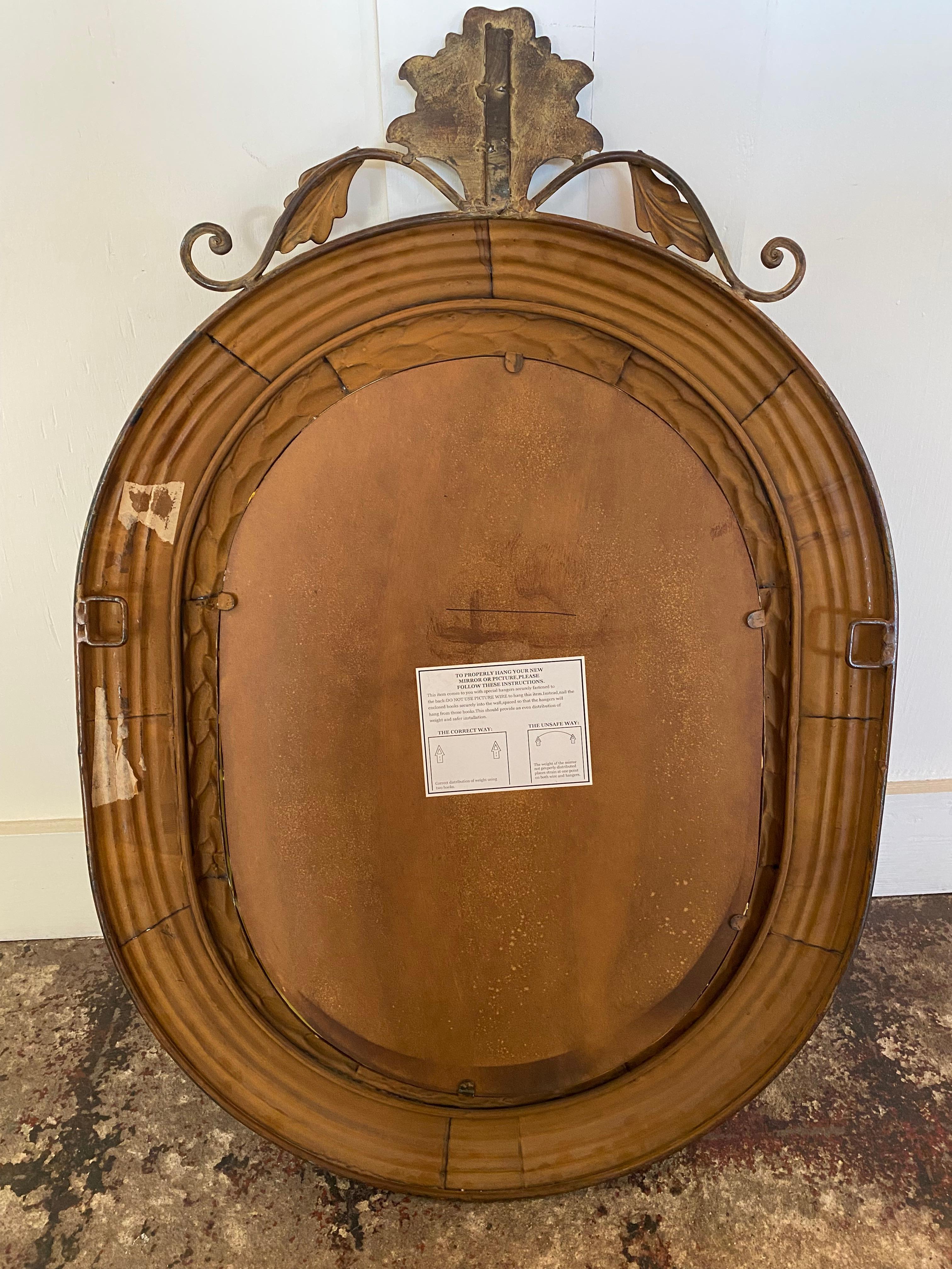 Baroque Revival Metal Frame Wall Mirror In Good Condition For Sale In Pasadena, CA