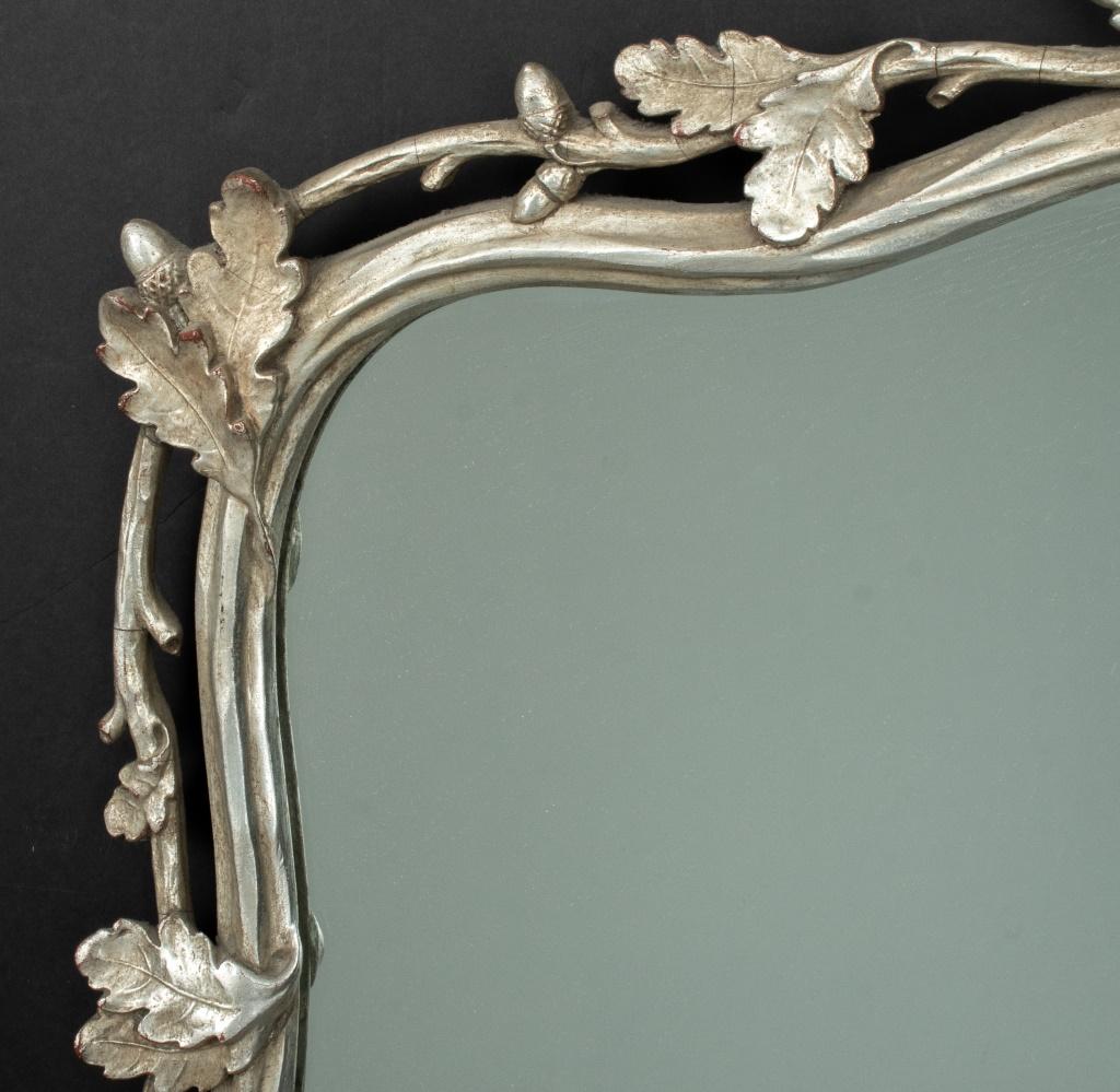 Baroque Revival Oak & Acorn Silvered Wood Mirror In Good Condition For Sale In New York, NY