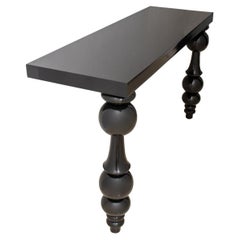 Baroque Revival Retro Black Lacquer Console Table