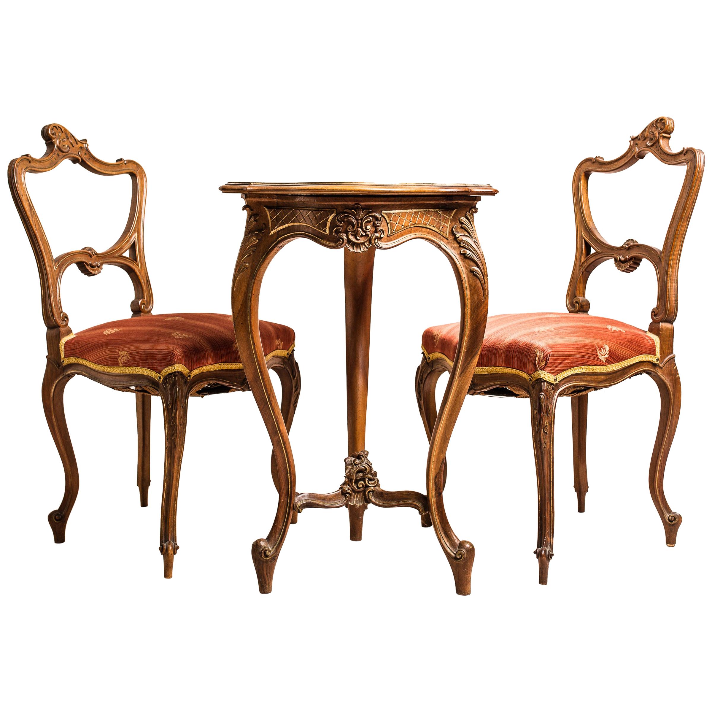 Baroque Revival Seating Set with Tea Table, Austria, circa 1870 For Sale
