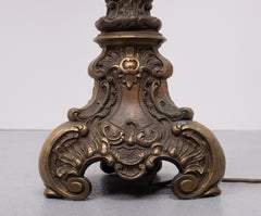 Baroque Revival solid Brass floor lamp France 1950s