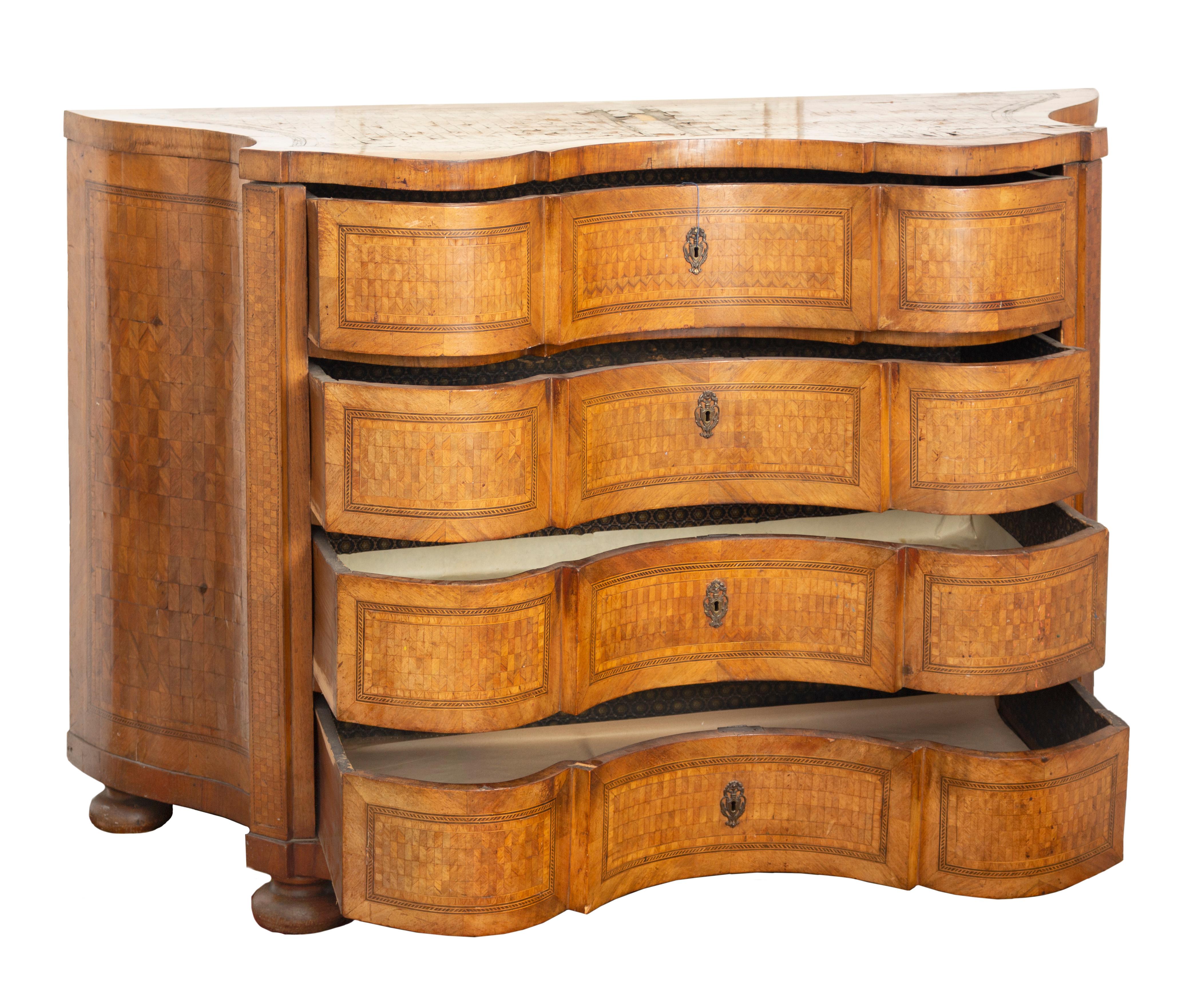 Cómoda de estilo renacimiento barroco con incrustaciones, ca. 1900 Renacimiento barroco en venta