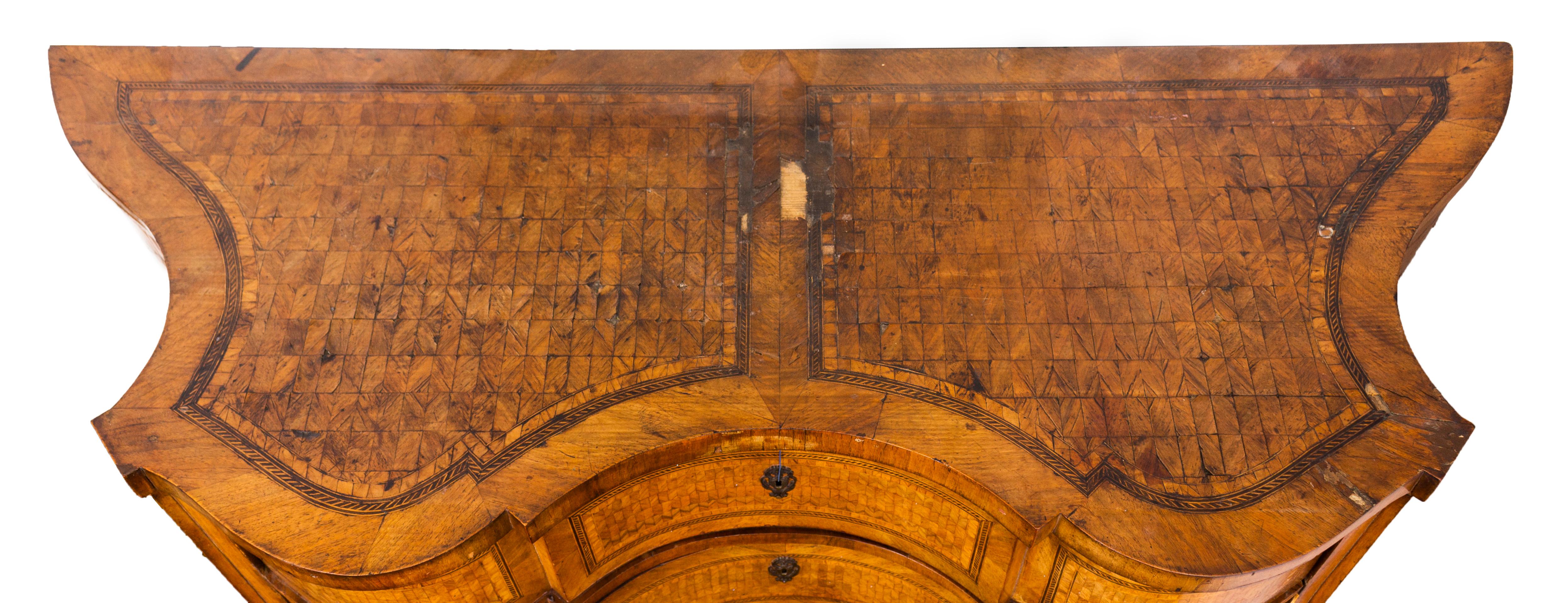 Baroque Revival Style Commode with Inlay, ca. 1900 In Fair Condition For Sale In Budapest, HU