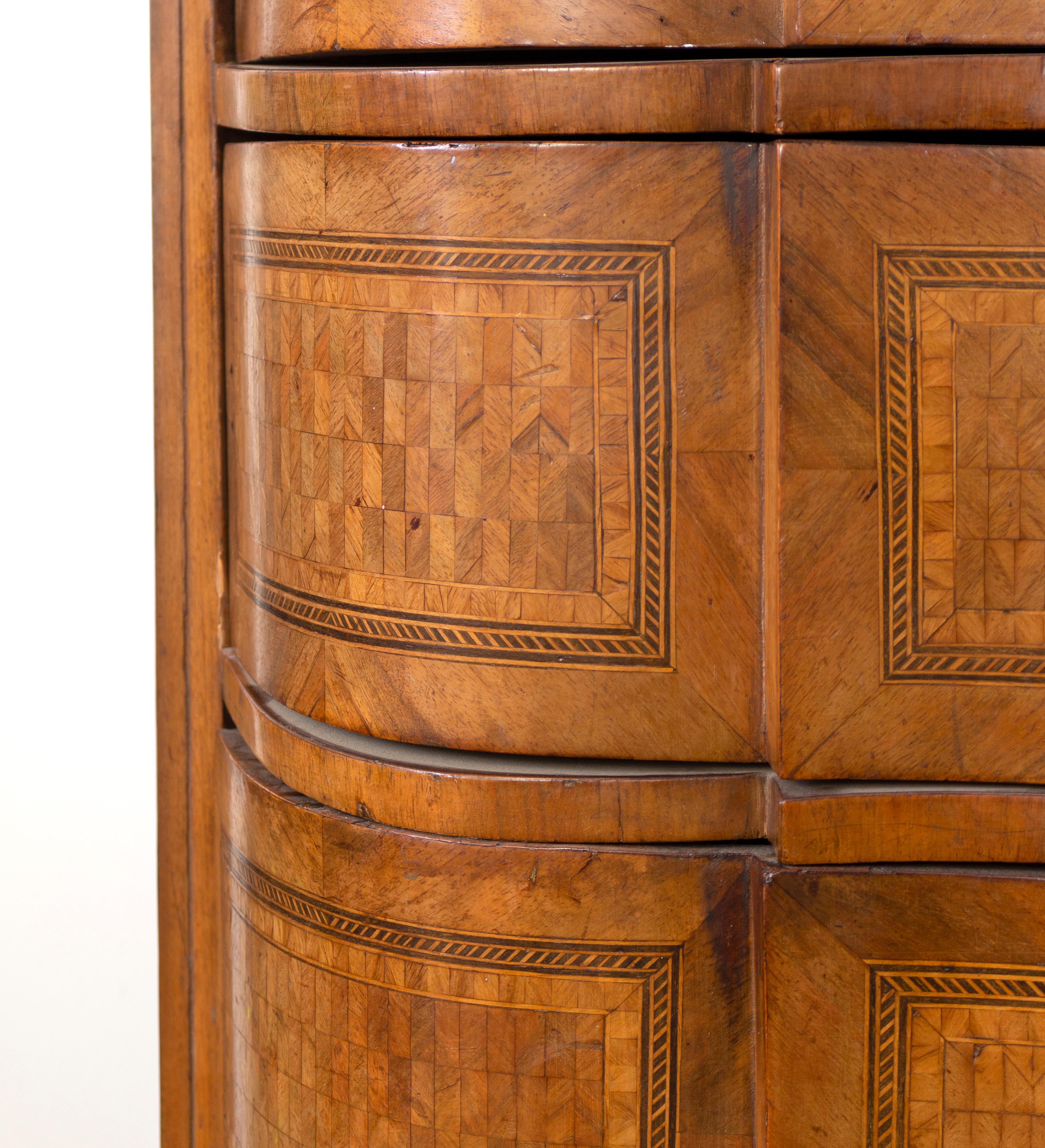 Cherry Baroque Revival Style Commode with Inlay, ca. 1900 For Sale