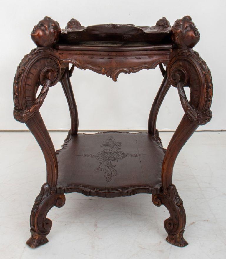 Baroque Revival Walnut 2-Tiered Serving Table For Sale 10