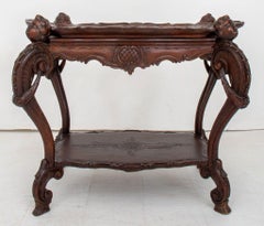 Table de service à 2 niveaux en noyer Revive baroque