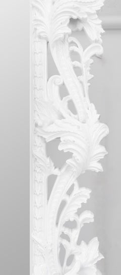 Baroque Revival White Lacquered Full Length Mirror