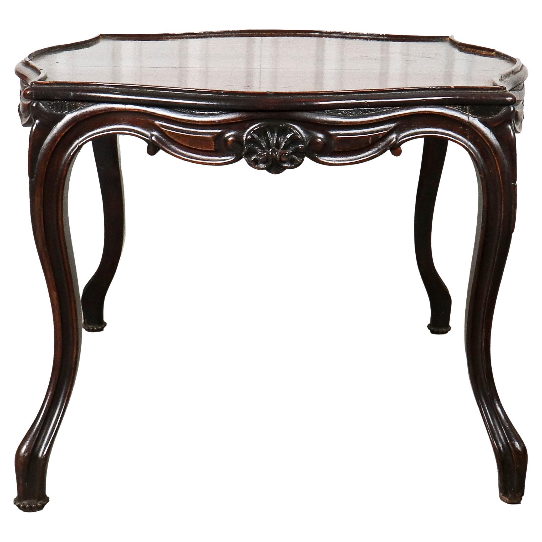Baroque Revival Wood Side Table