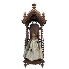 Baroque sculpture Dressed image Virgin Mary crowned, Virgin Queen Spain