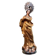 Baroque sculpture in polychrome and gilded wood of the Immaculate Virgin, Spain