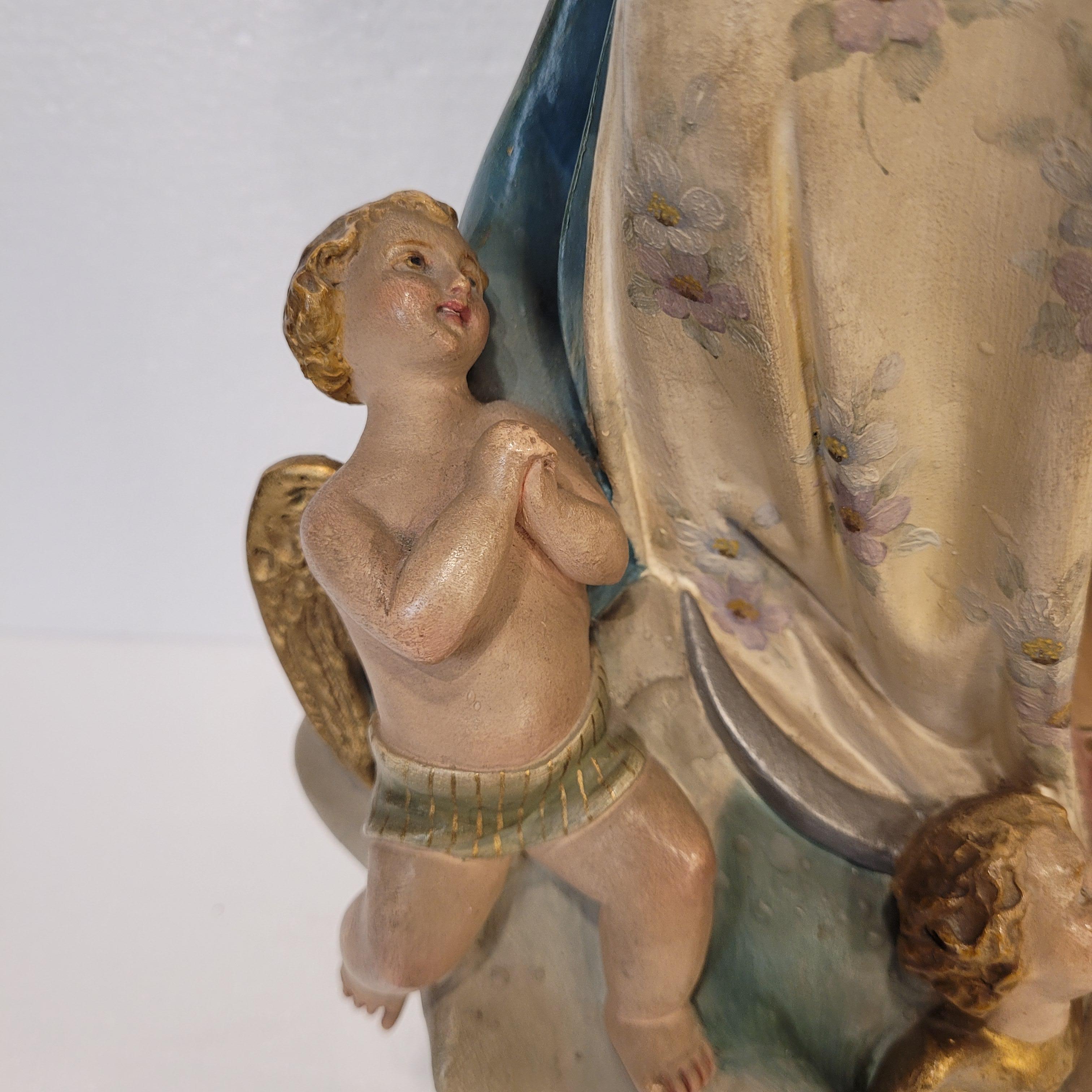 Scultura barocca della Vergine Maria, Immacolata Concezione, Scuola di Olot, Ca in vendita 6