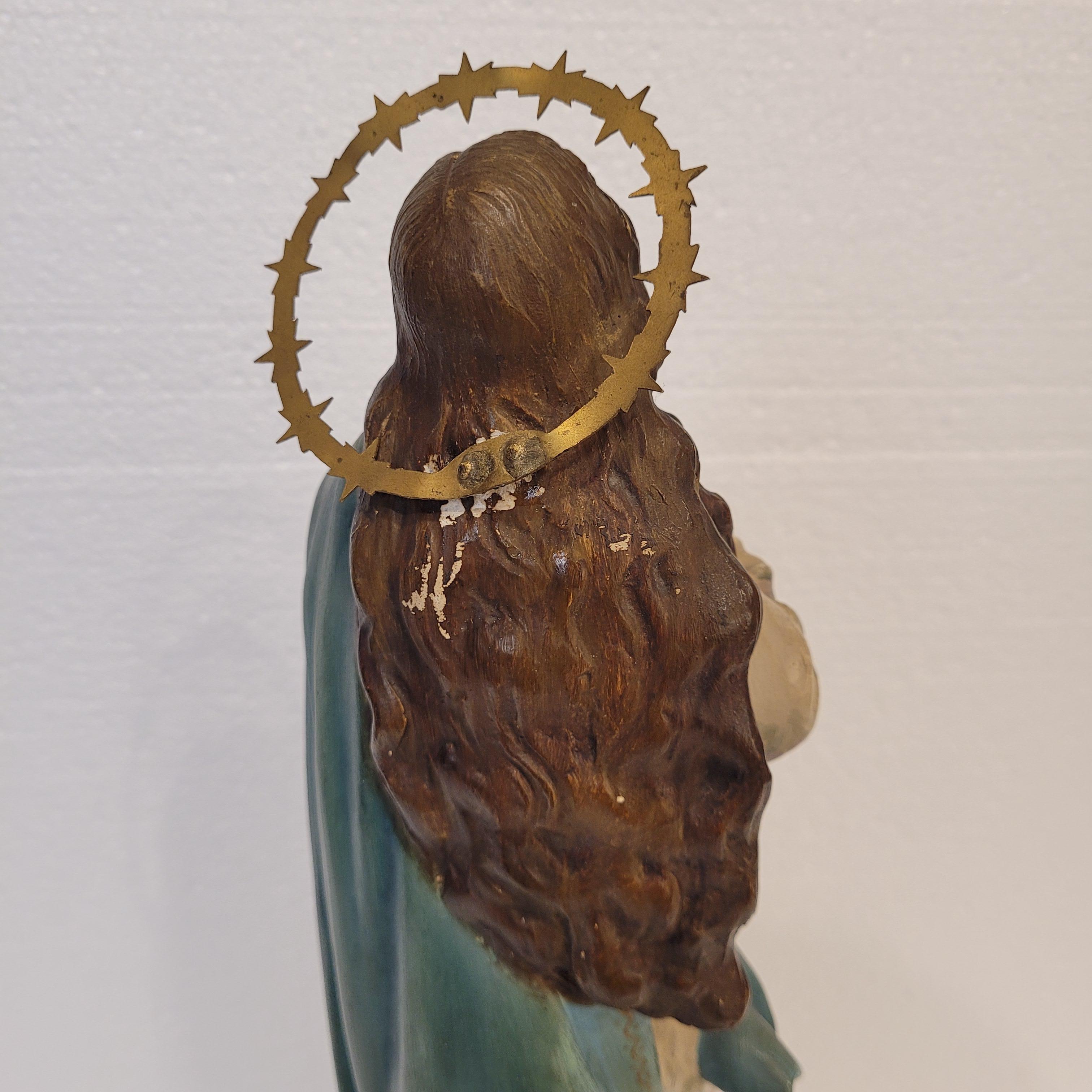 Scultura barocca della Vergine Maria, Immacolata Concezione, Scuola di Olot, Ca in vendita 12