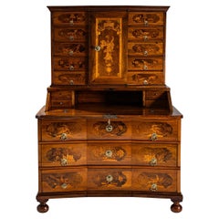 Baroque Secretary à Trois Corps in Walnut, Mid-18th Century