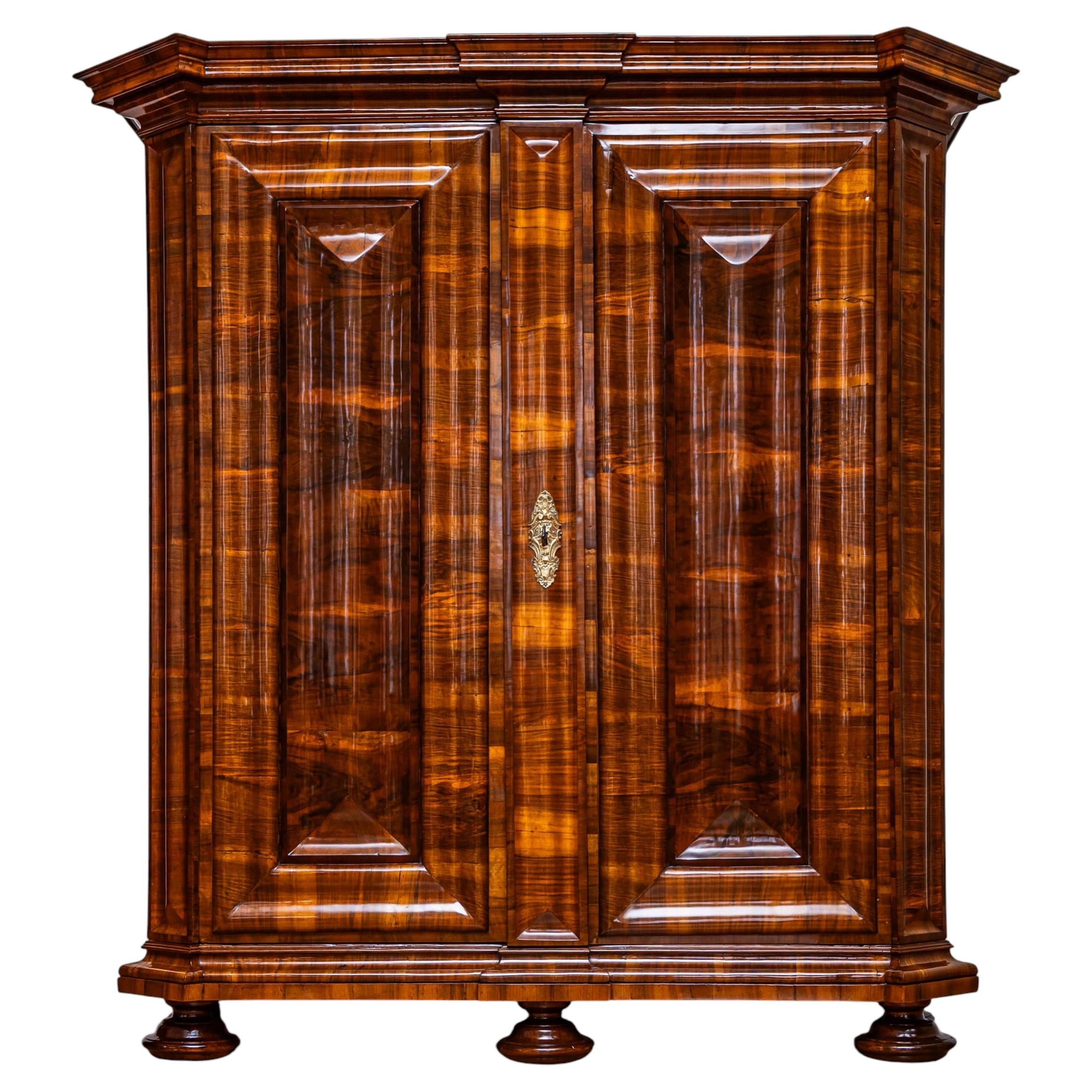 Baroque Serpentine Armoire, First Half of the 18th Century