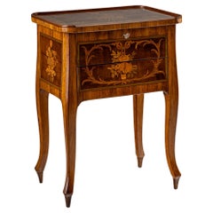 Antique Baroque Sewing Table, sig. Benz, 18th Century