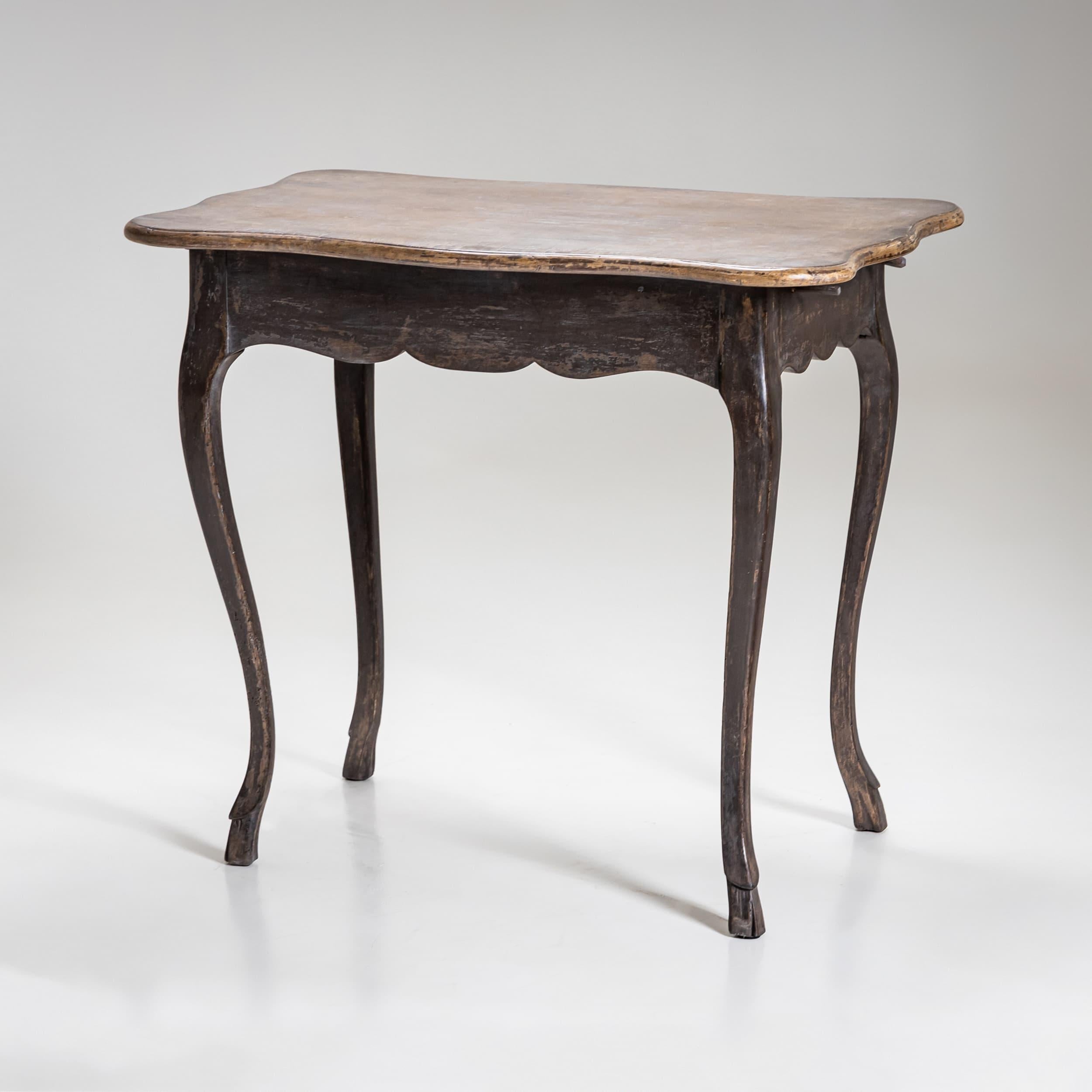 German Baroque Side Table in Gray, 18th Century For Sale