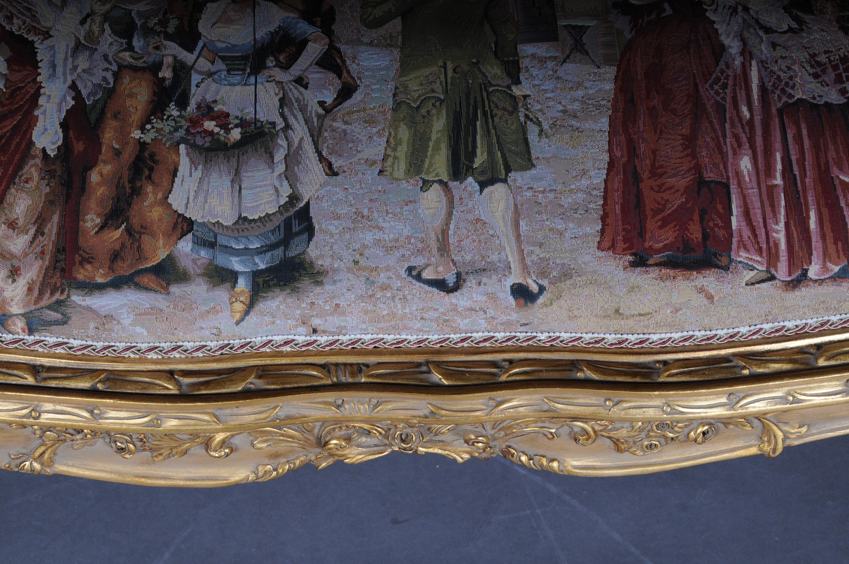 Canapé baroque en tissu de tapisserie avec canapé à assise Louis XV Bon état - En vente à Berlin, DE