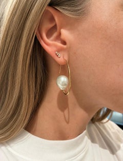 Baroque South Sea Pearl Gold Back Hoop Earrings, Just Jules 2026