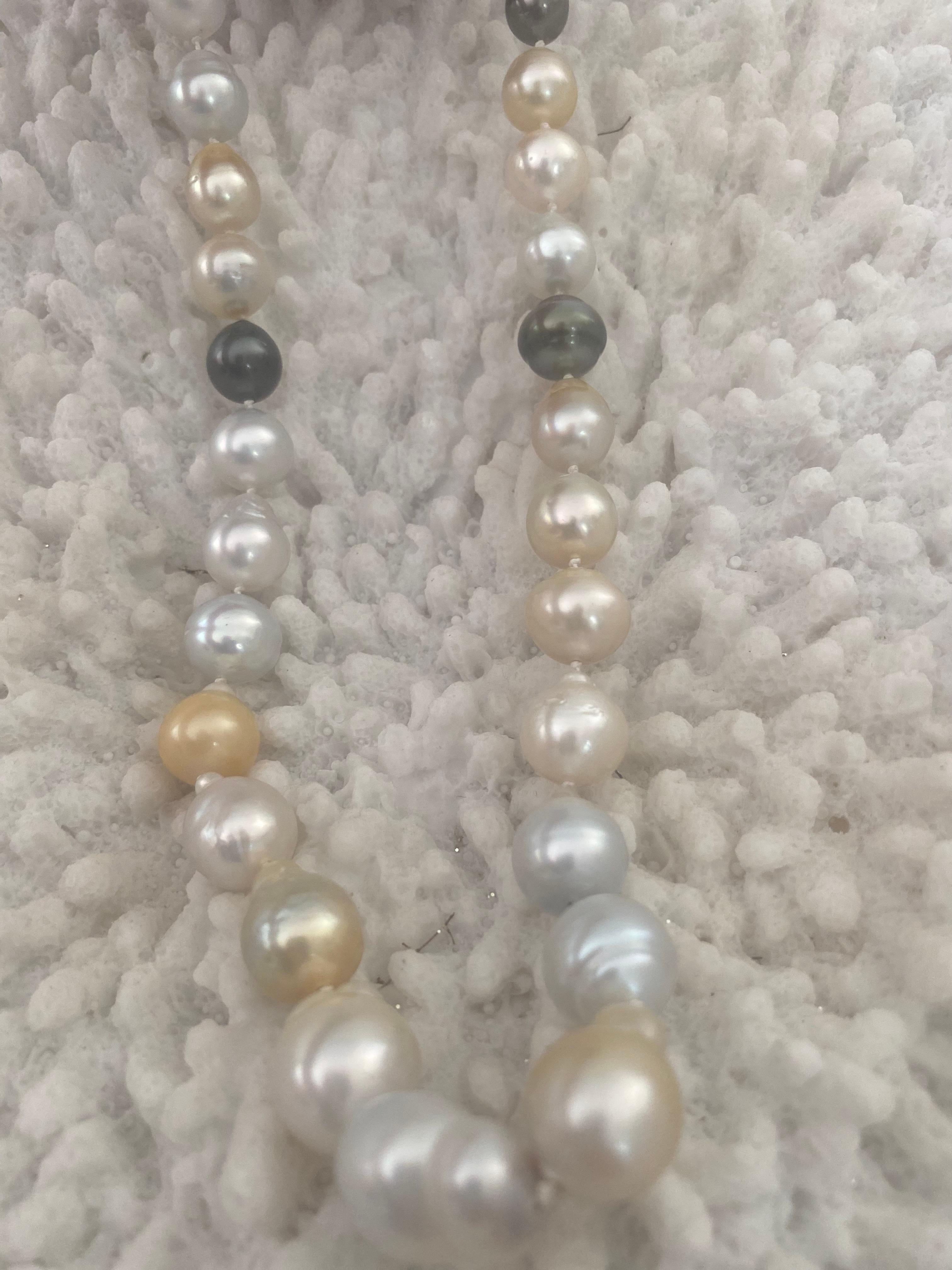 Baroque South Sea Pearl Gold Necklace 20 Inch For Sale 4