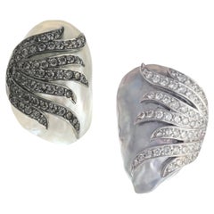 Baroque South Sea Pearl Multicolored Diamond Earrings