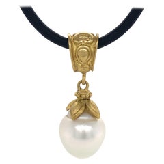 Baroque 13mm  South Sea Pearl Pendant or Fob in 18 Karat Yellow Gold