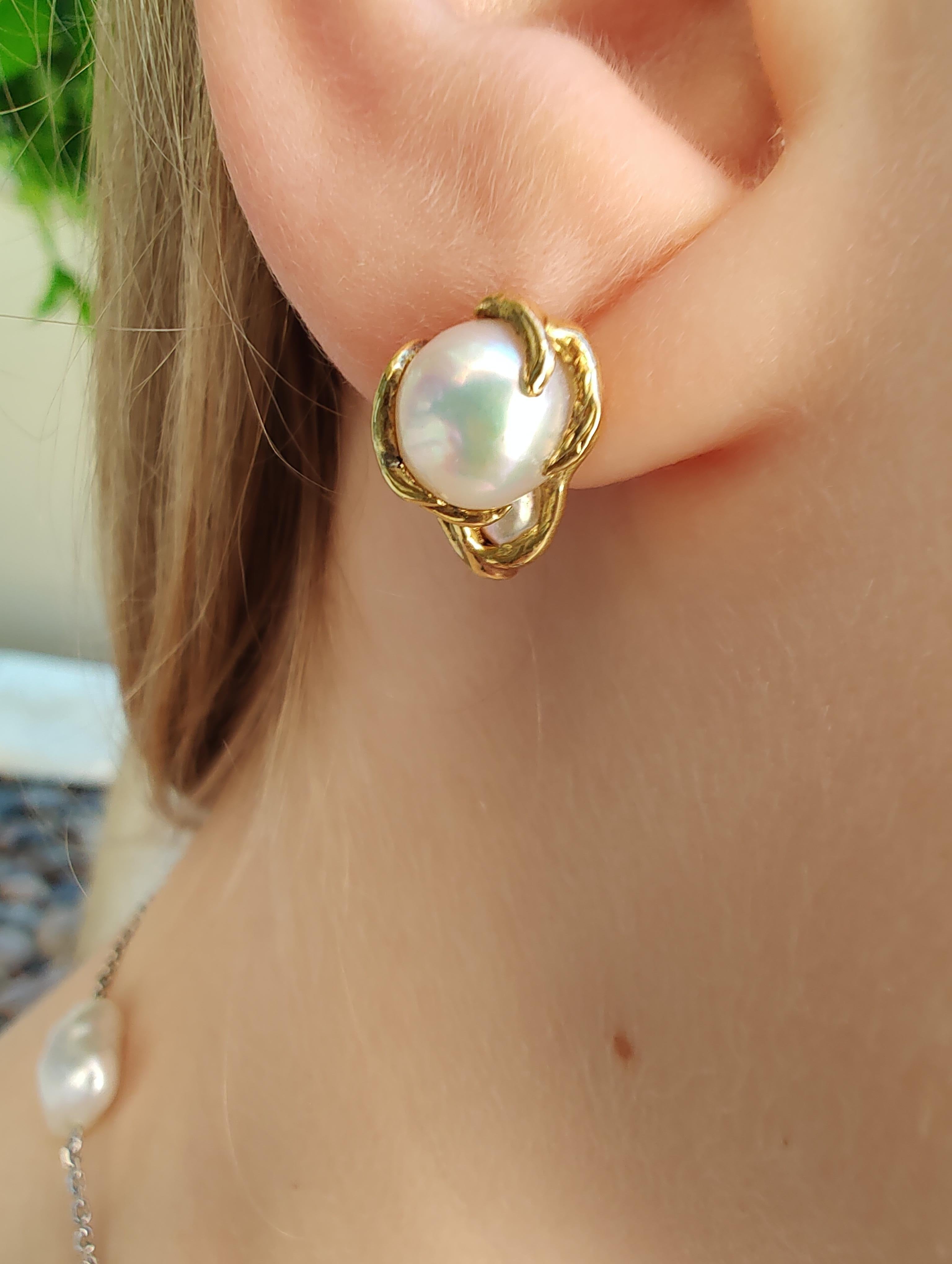 Baroque South Sea Pearl Stud Earrings For Sale 4