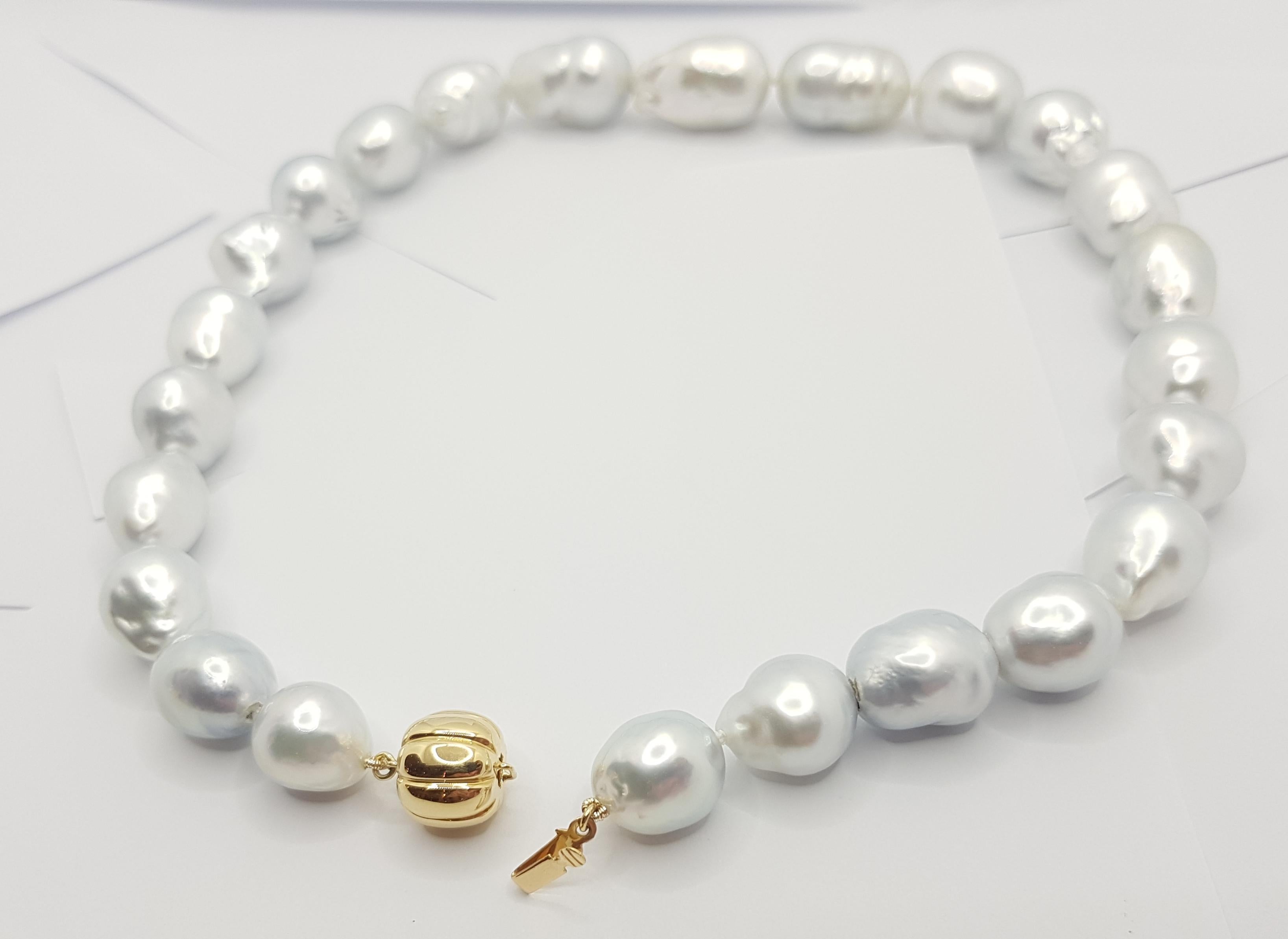 Uncut Baroque South Sea Pearl with 18 Karat Gold Clasp For Sale