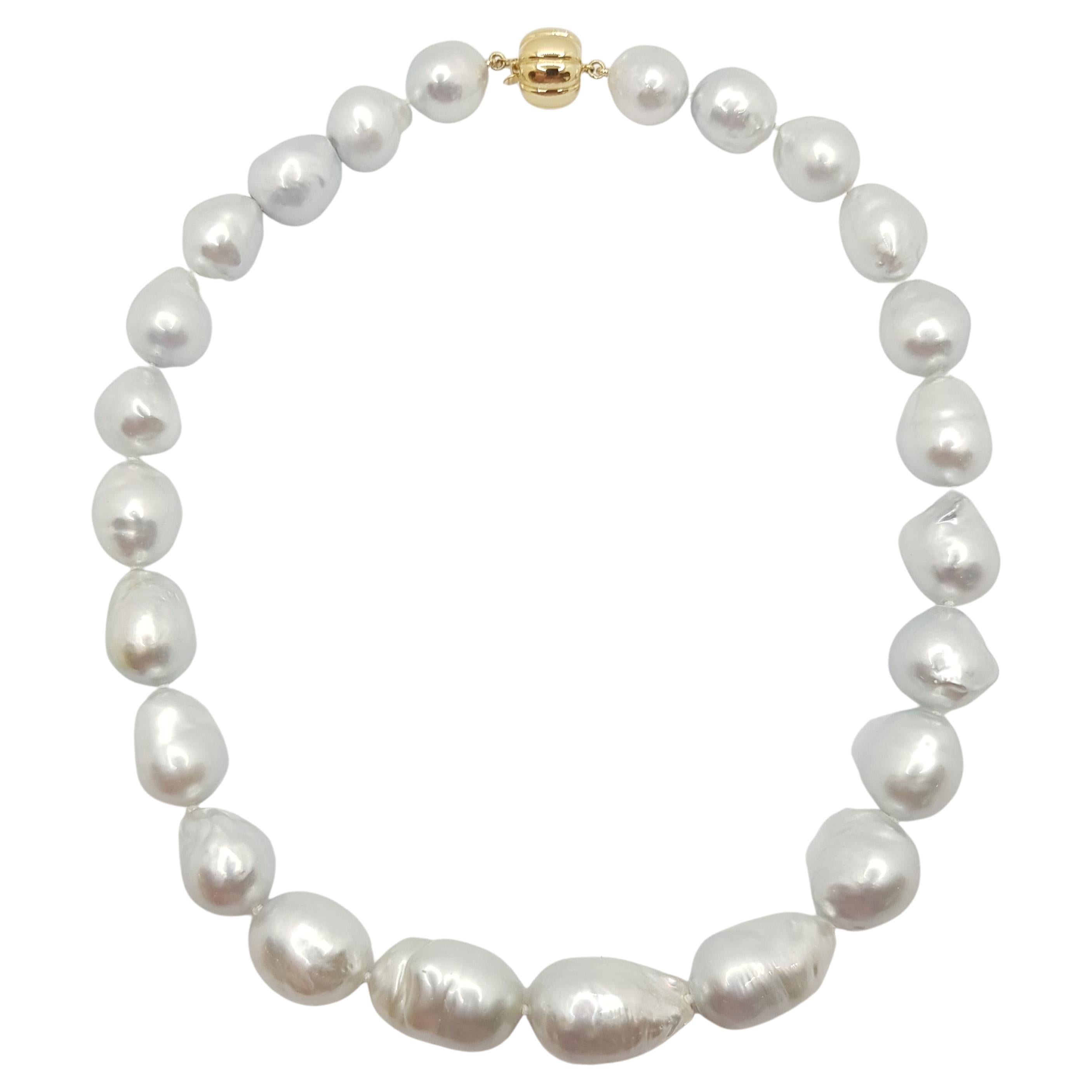 Baroque South Sea Pearl with 18 Karat Gold Clasp For Sale