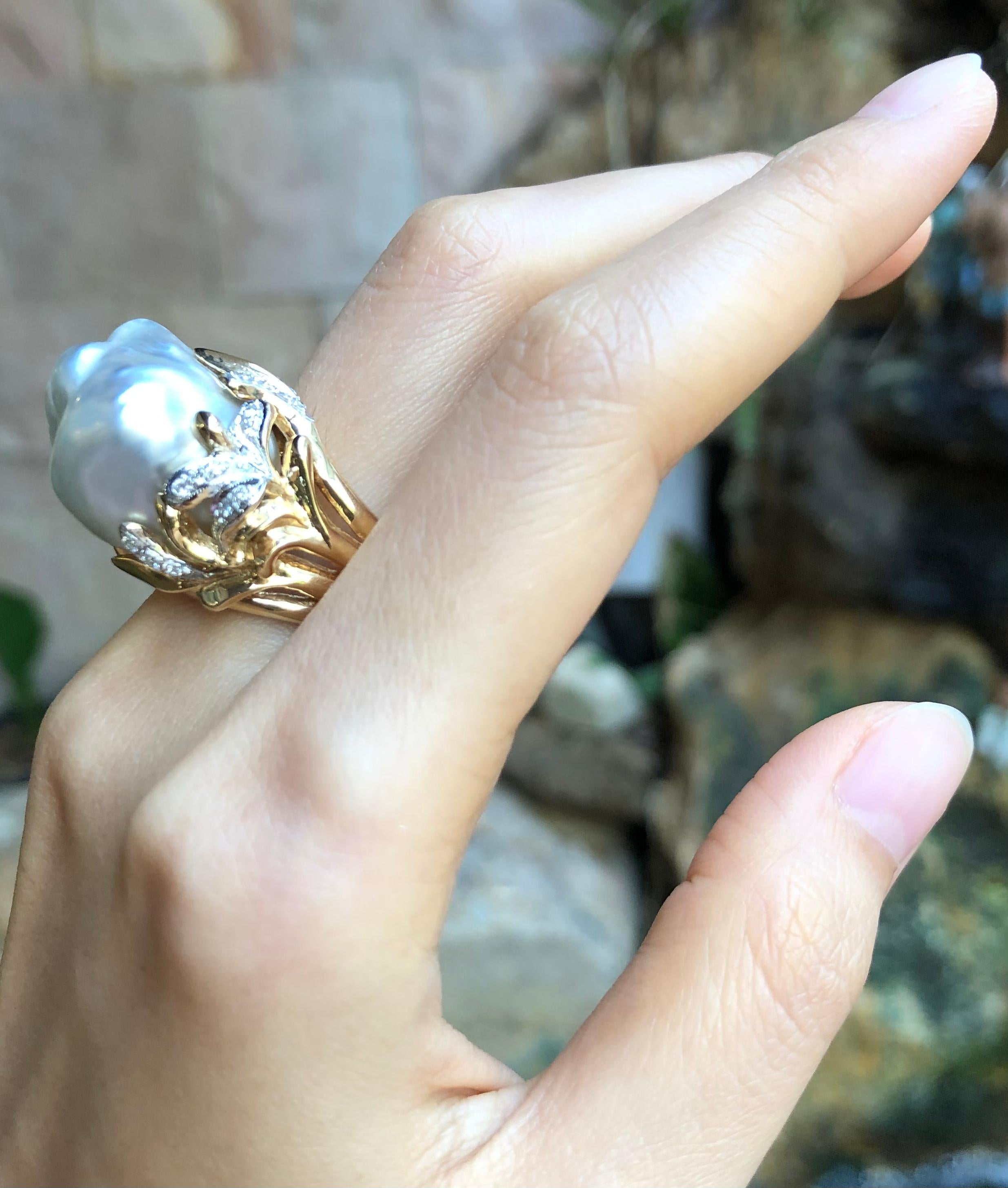 baroque pearl engagement ring