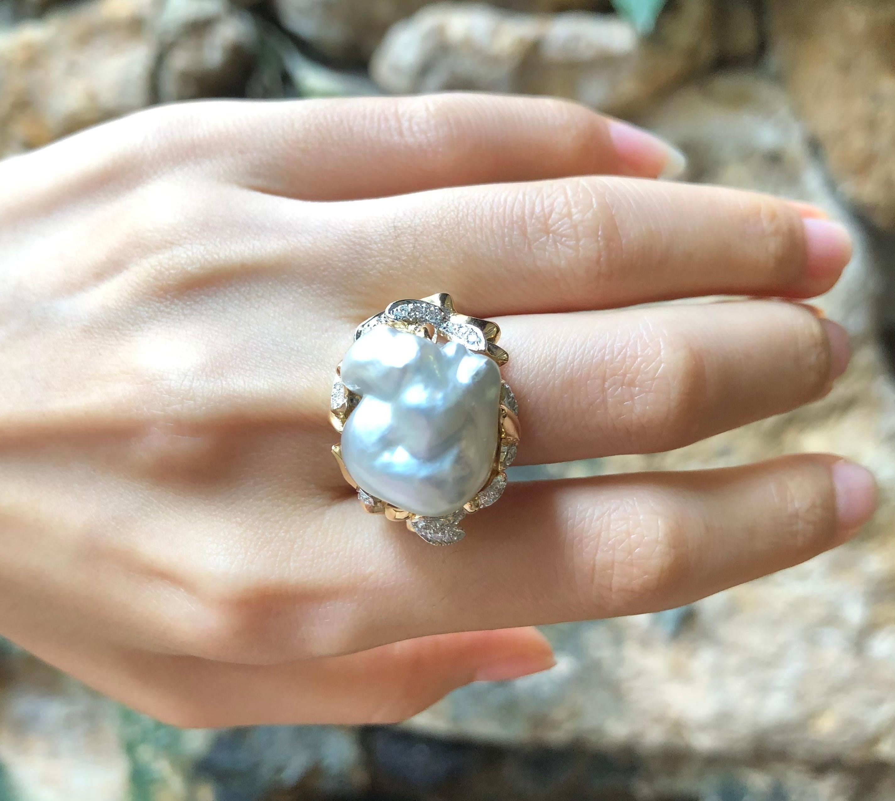 baroque pearl ring gold