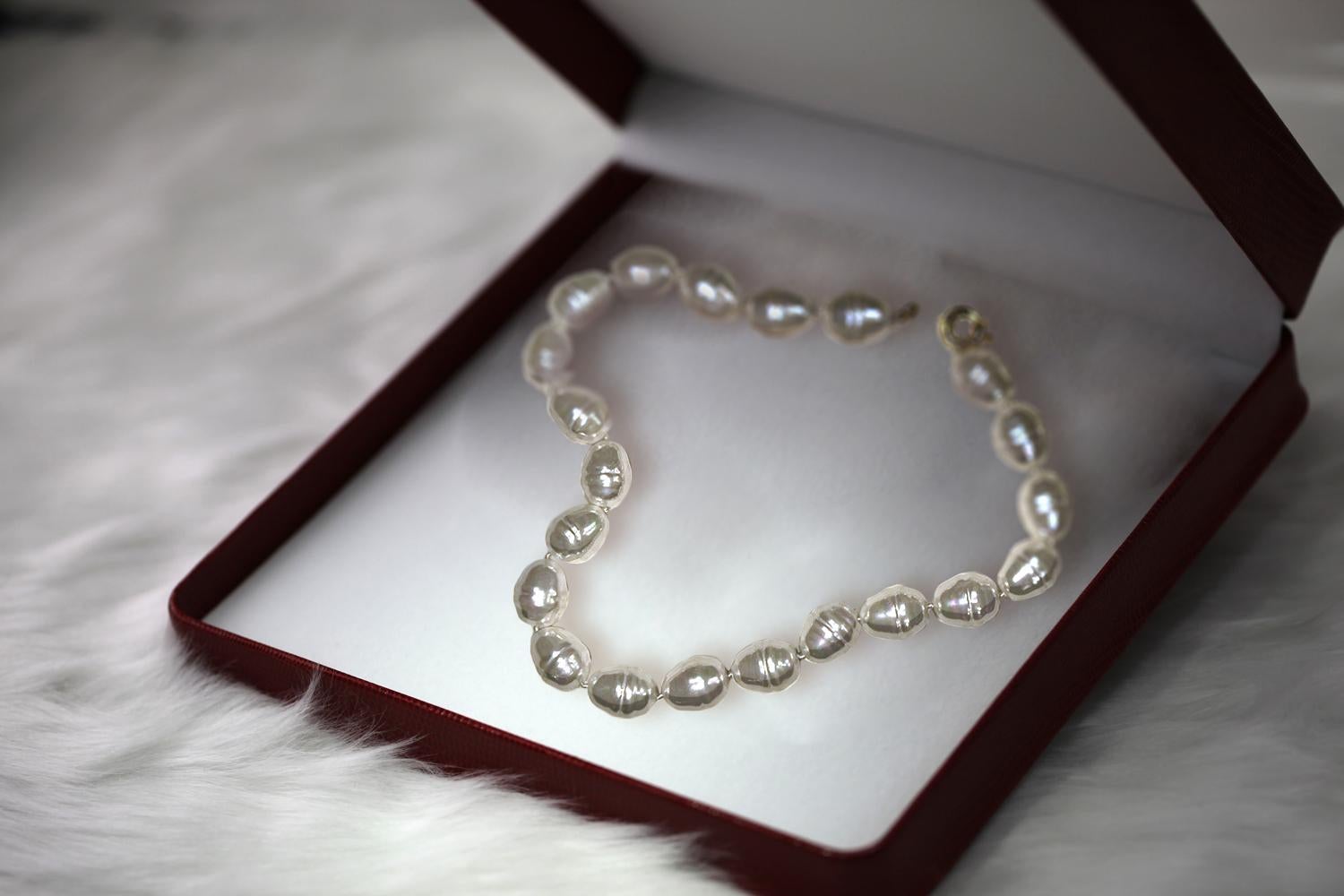 Bead Baroque South Sea White Faux Pearl 16mm Pearl 18 Inch Necklace