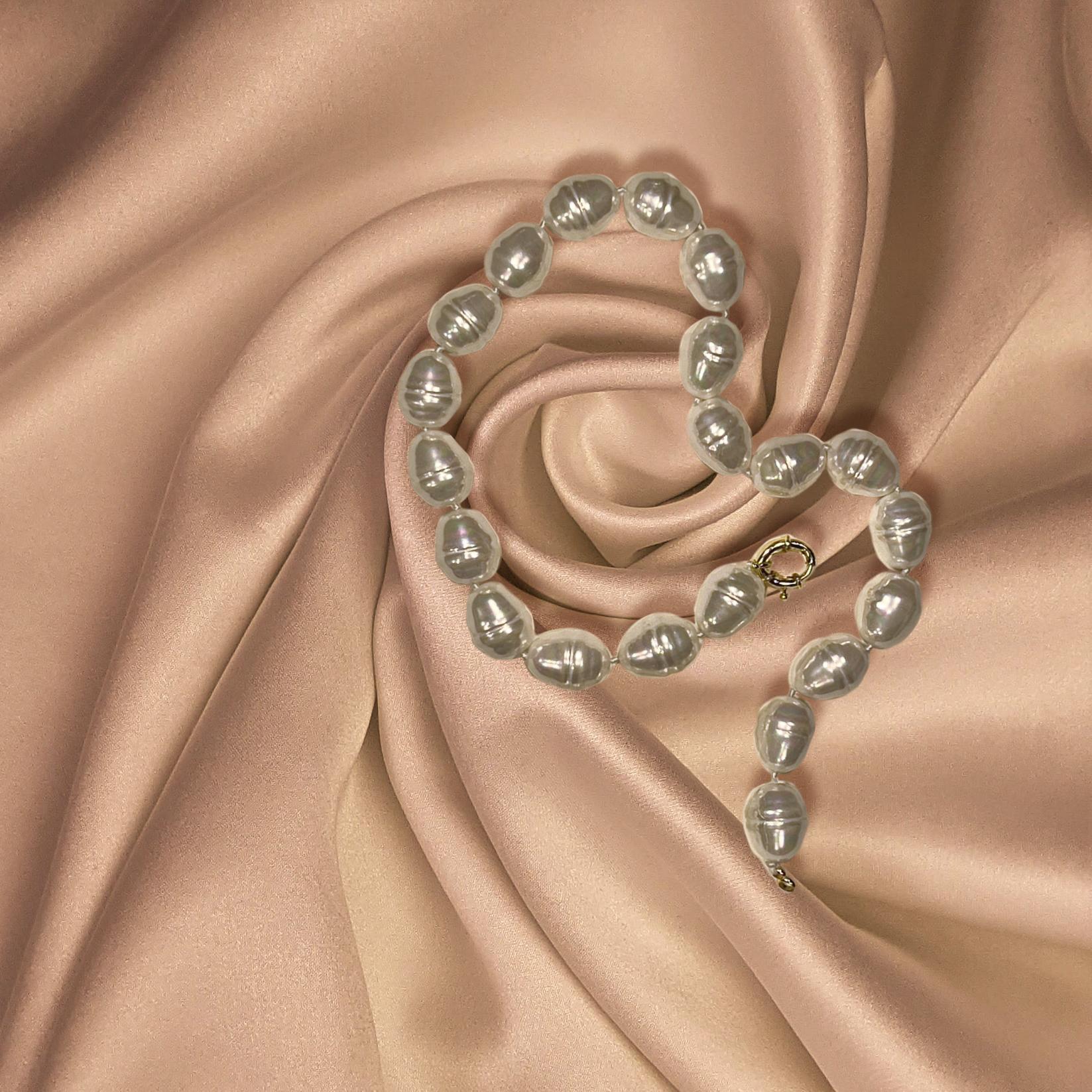 Barocke Südseeperlen-Halskette mit 16 mm Perle 18 Zoll für Damen oder Herren