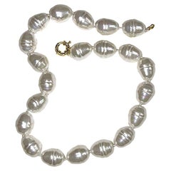 Baroque South Sea White Faux Pearl 16mm Pearl 18 Inch Necklace