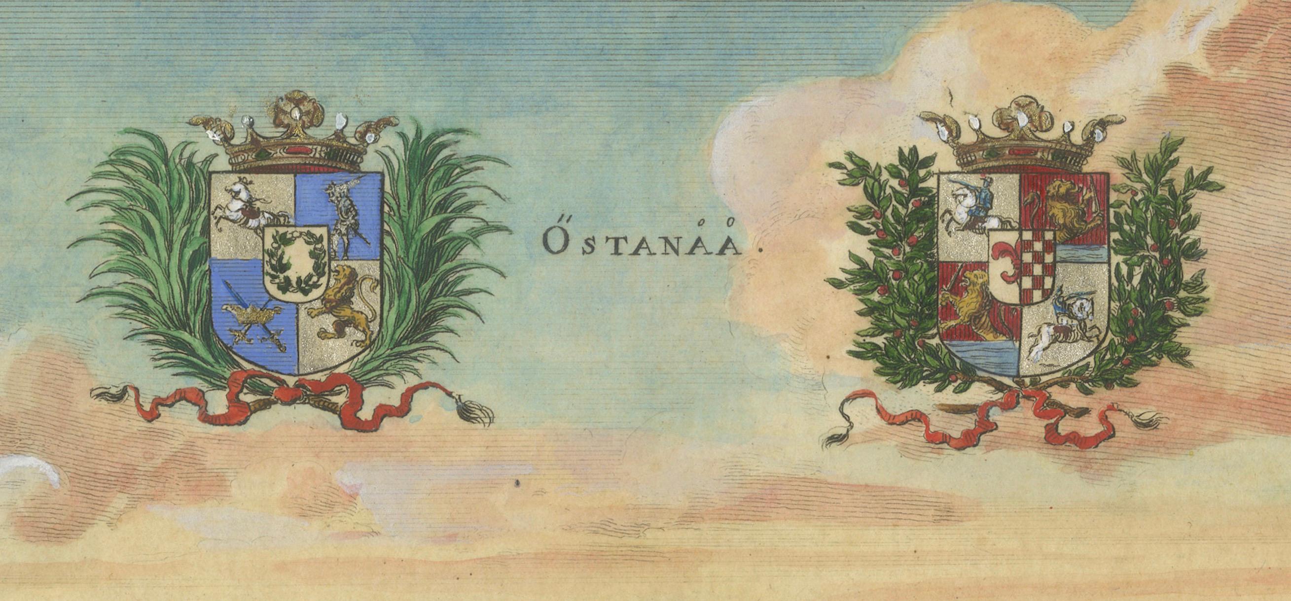 Baroque Splendor: The Östanå Manor in Gränna, 1692 Swidde Engraving For Sale 1