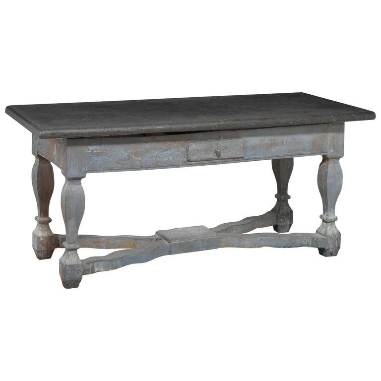 Baroque Stone Top Table, Sweden, 18th Century For Sale