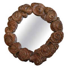 Baroque Style 1940s Brazilian Carved Wood Mirror