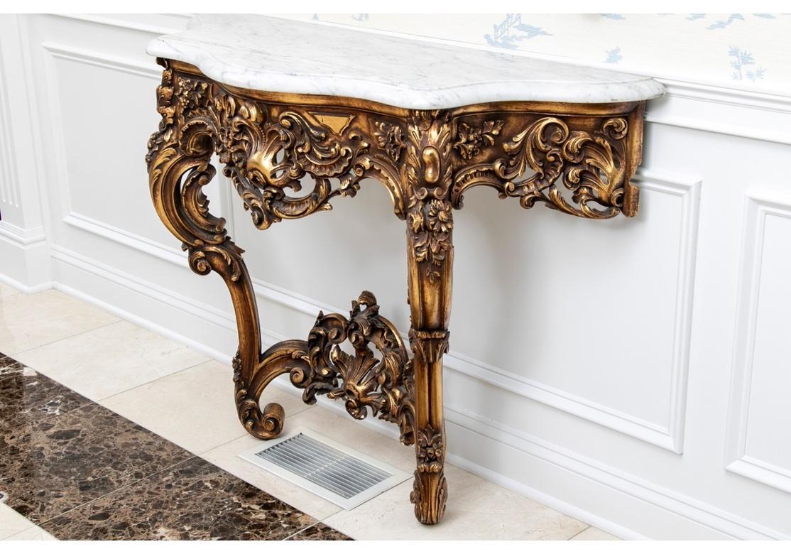 Barocke Stil 19. Jahrhundert geschnitzt vergoldet Wood Spiegel und passende Konsole im Angebot 4