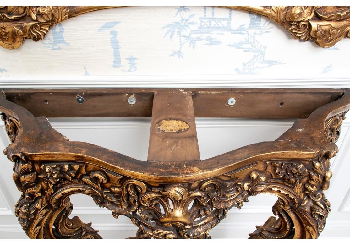 Barocke Stil 19. Jahrhundert geschnitzt vergoldet Wood Spiegel und passende Konsole im Angebot 7