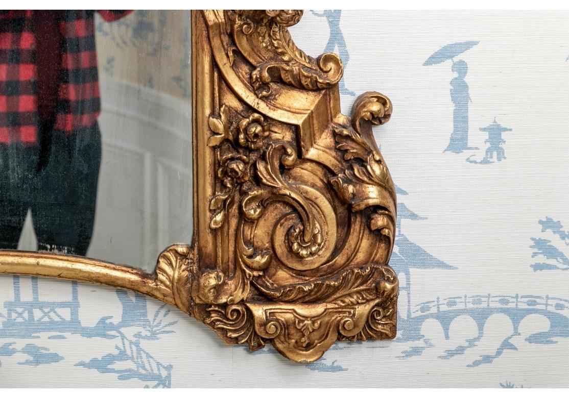 Barocke Stil 19. Jahrhundert geschnitzt vergoldet Wood Spiegel und passende Konsole (Marmor) im Angebot