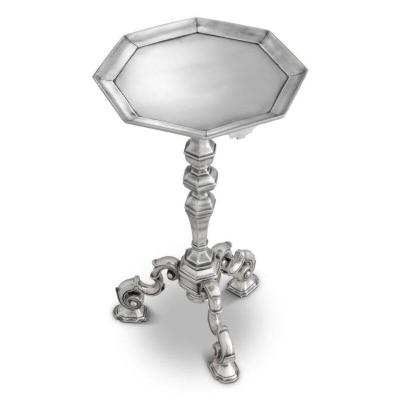 Cast Baroque-Style Antique Silver Plated Side Table For Sale