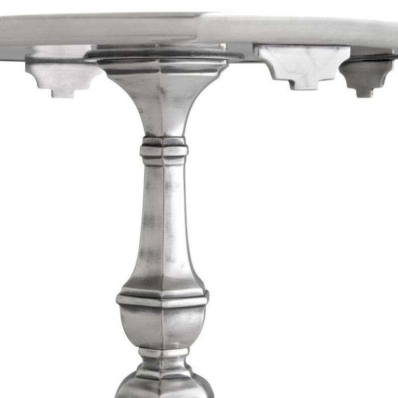 Contemporary Baroque-Style Antique Silver Plated Side Table For Sale