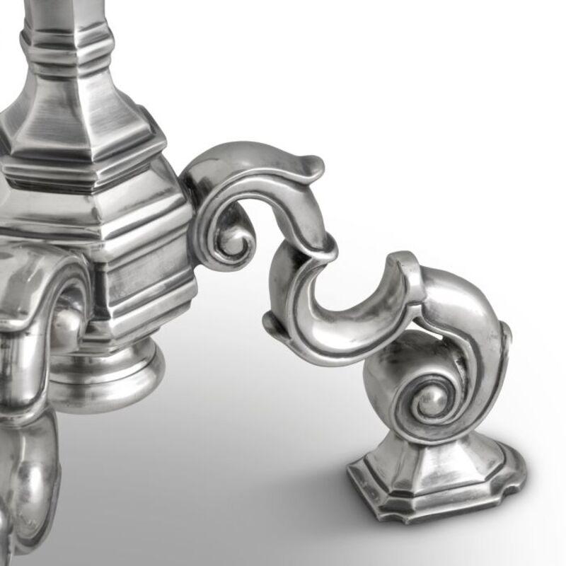 Metal Baroque-Style Antique Silver Plated Side Table For Sale