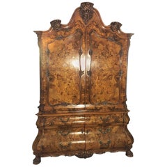 Baroque Style Armoire with Floral Ornamentations