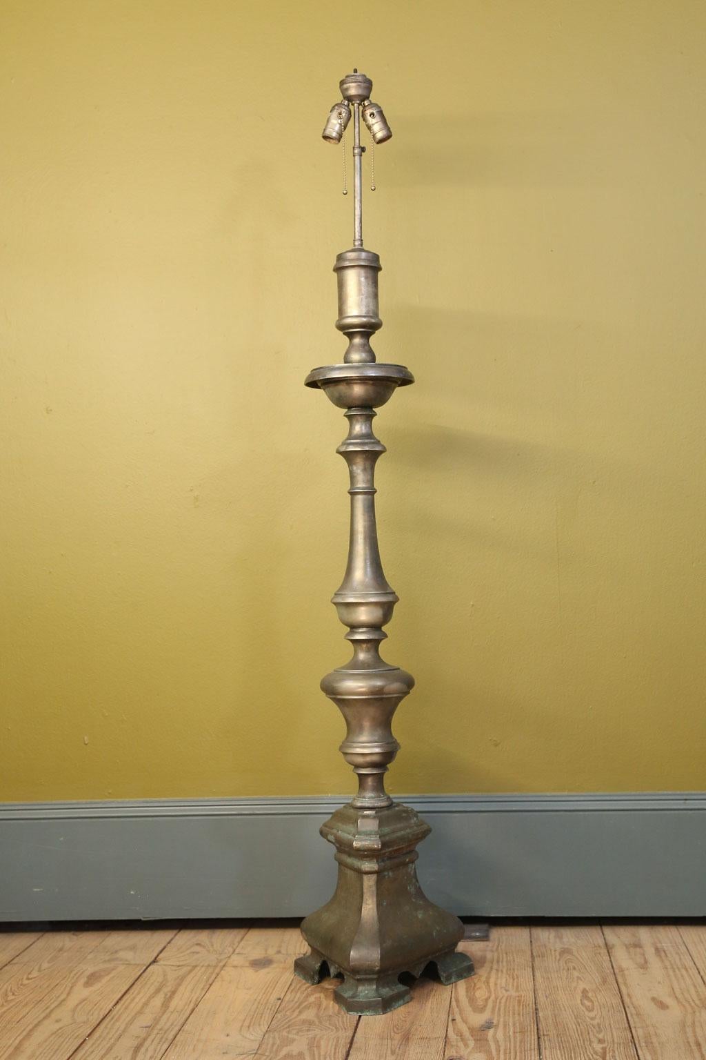 Cast Antique, Baroque-Style Belgian Floor Lamp