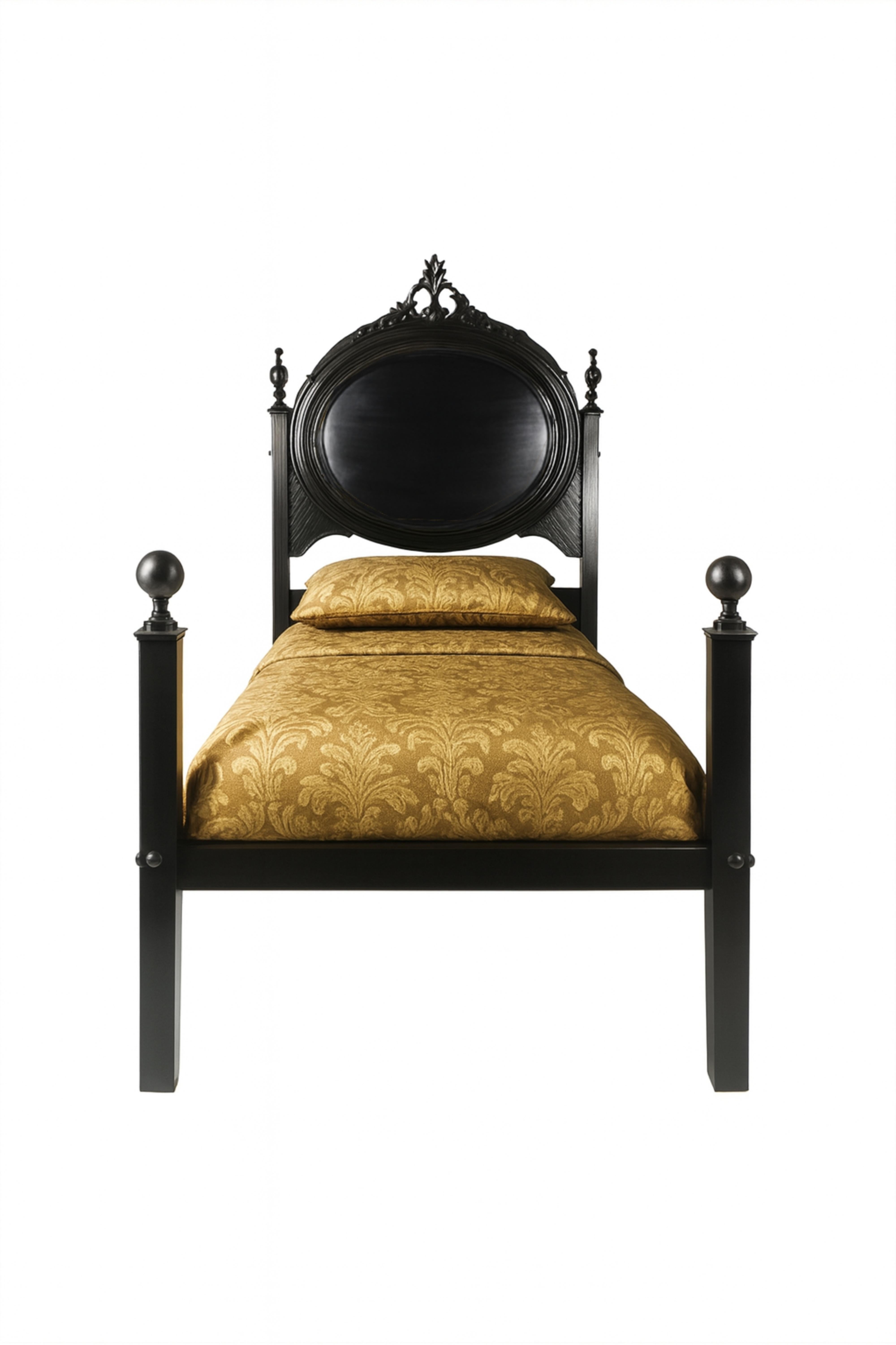 Una verniciatura nera in stile barocco  letto
Applicazioni dei pezzi: coperture squisite o materassi personalizzati per camere da letto di lusso (non inclusi) 