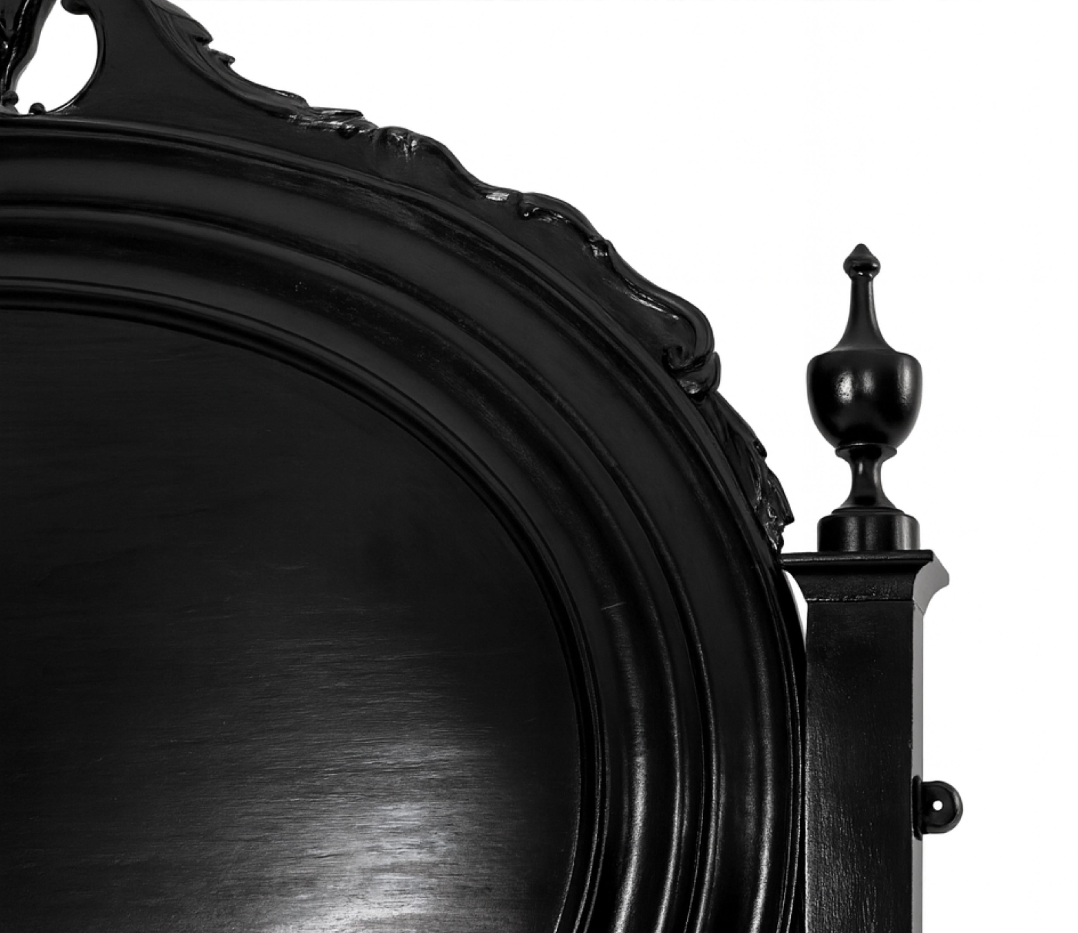 Barocco Letto in lacca nera in stile barocco, XIX secolo in vendita