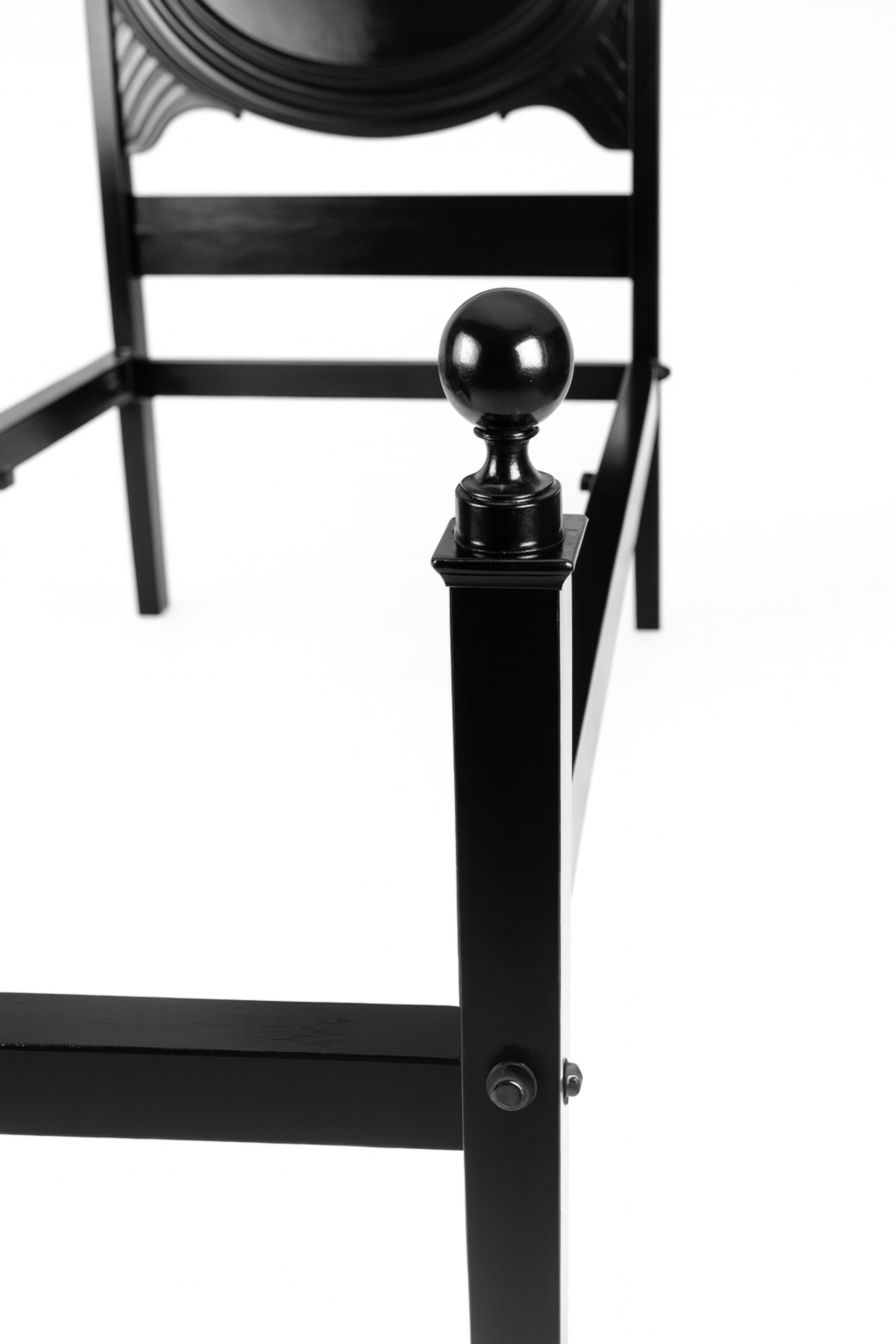 Letto in lacca nera in stile barocco, XIX secolo In condizioni buone in vendita a Lisbon, PT