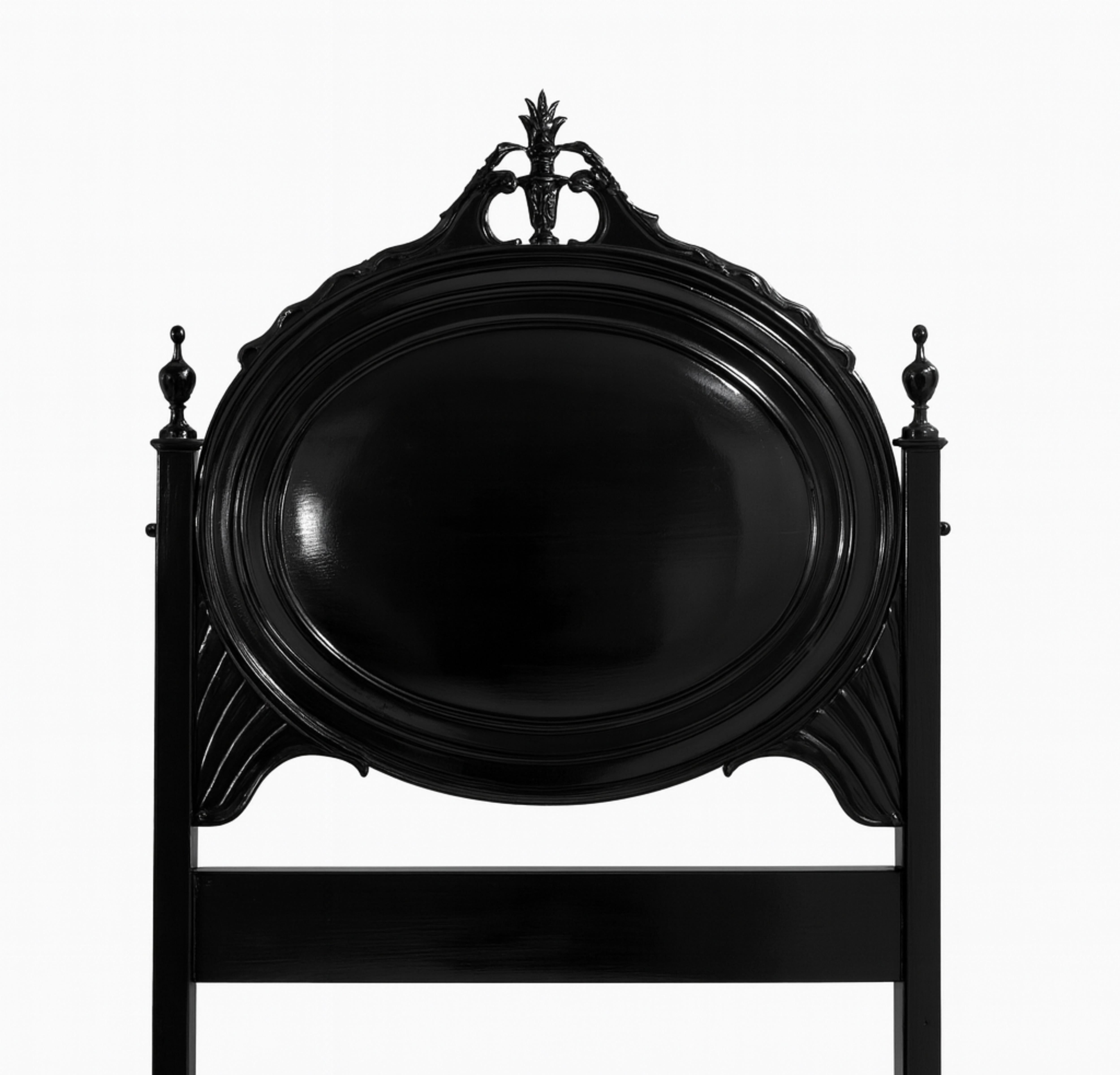 Letto in lacca nera in stile barocco, XIX secolo in vendita 1