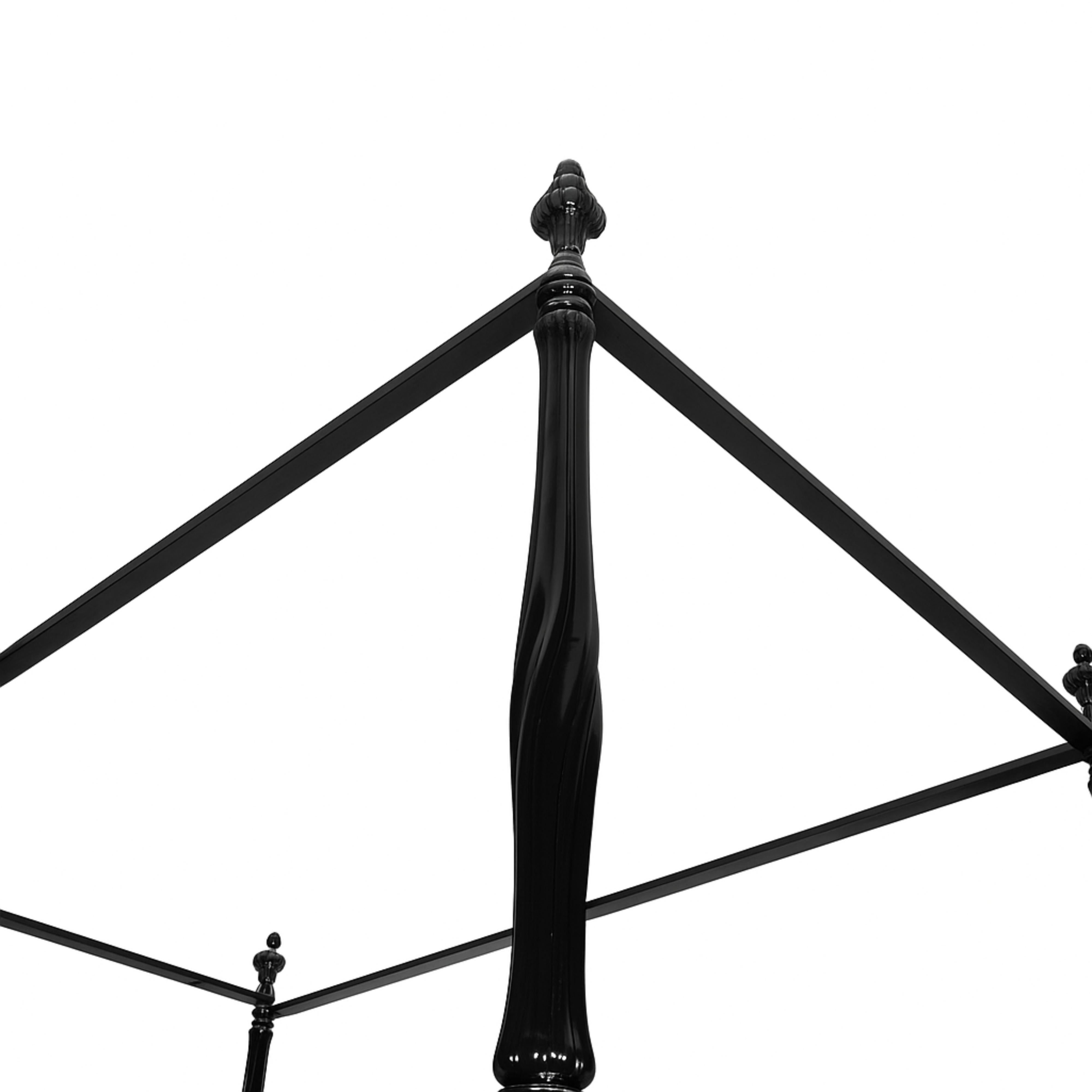 Lit à baldaquin de style baroque en laque noire, 19e siècle en vente 1