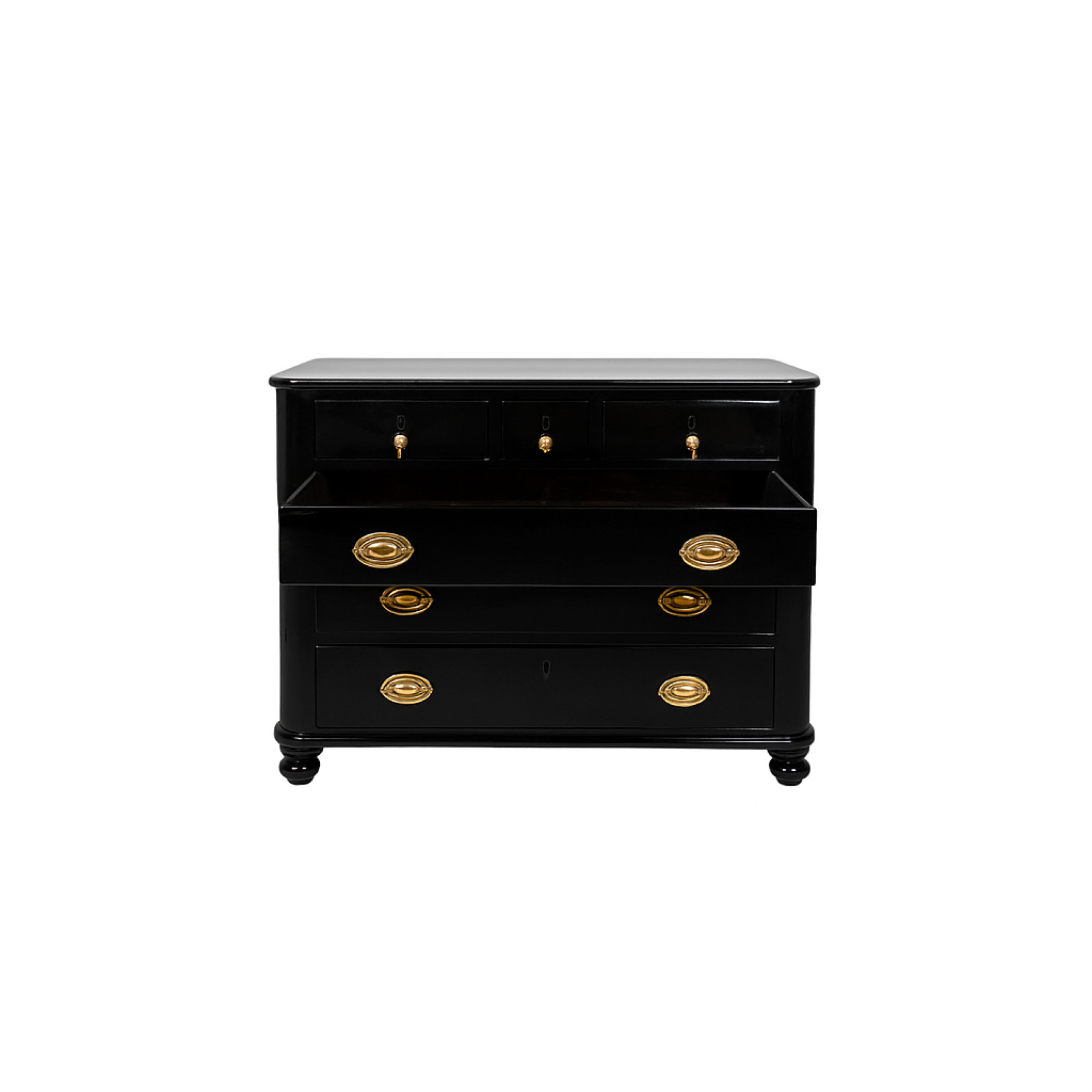 Portoghese Cassettiera in lacca nera in stile barocco, XIX secolo in vendita